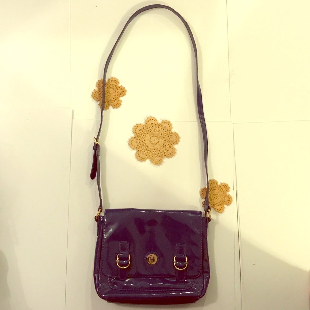 Vintage blue faux leather Tommy Hilfiger crossbody